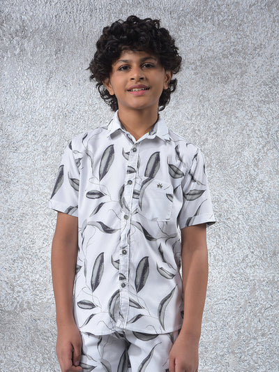 Olive Floral Print Shirt