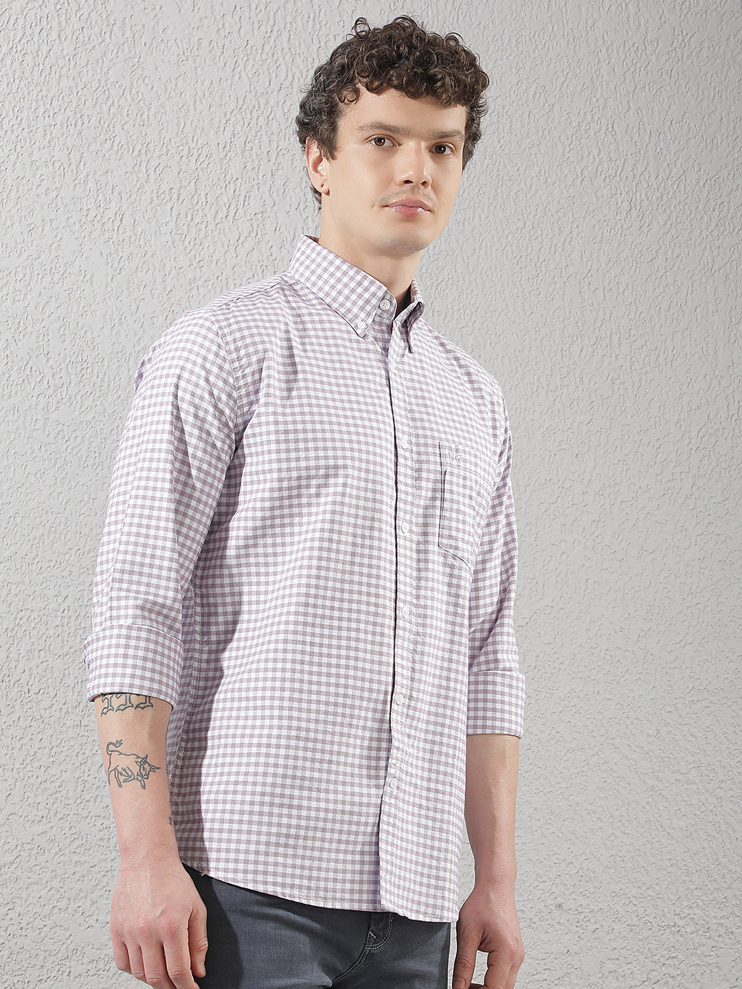 Pink 100% Cotton Checked Shirt
