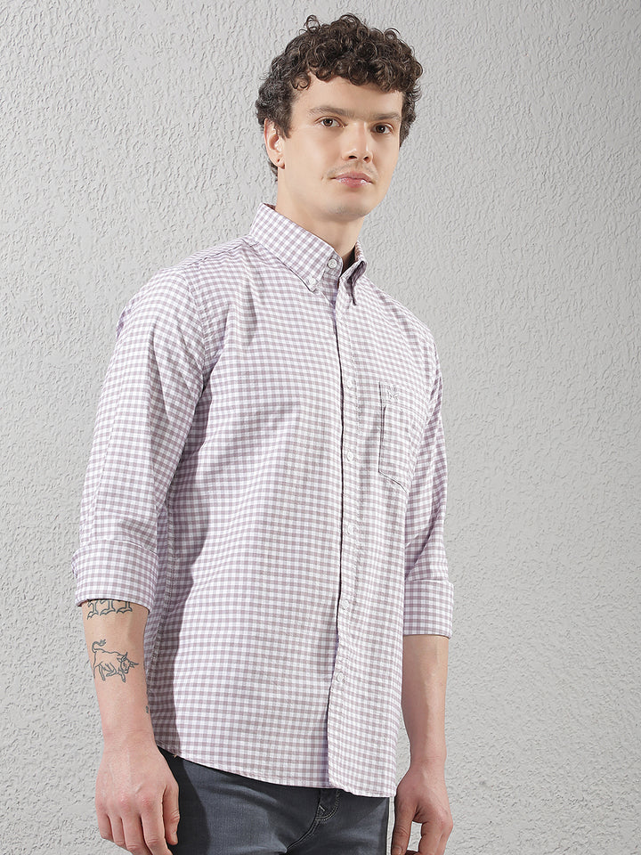 Pink 100% Cotton Checked Shirt