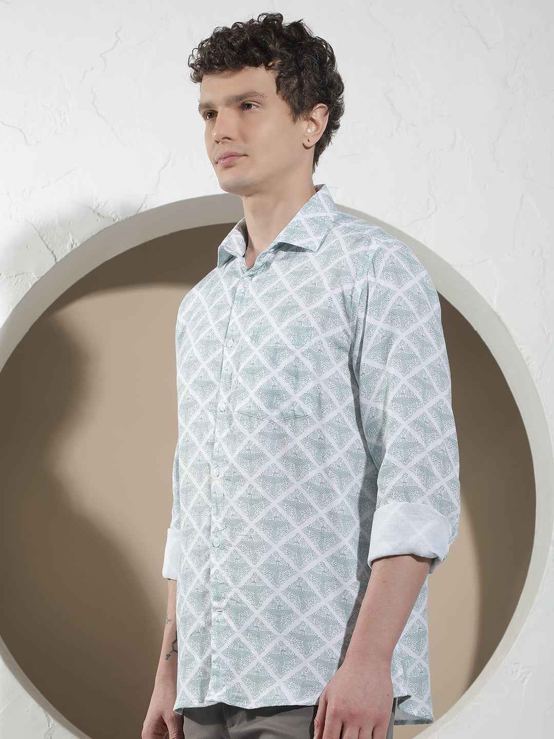 Heritage Green Printed Shirt
