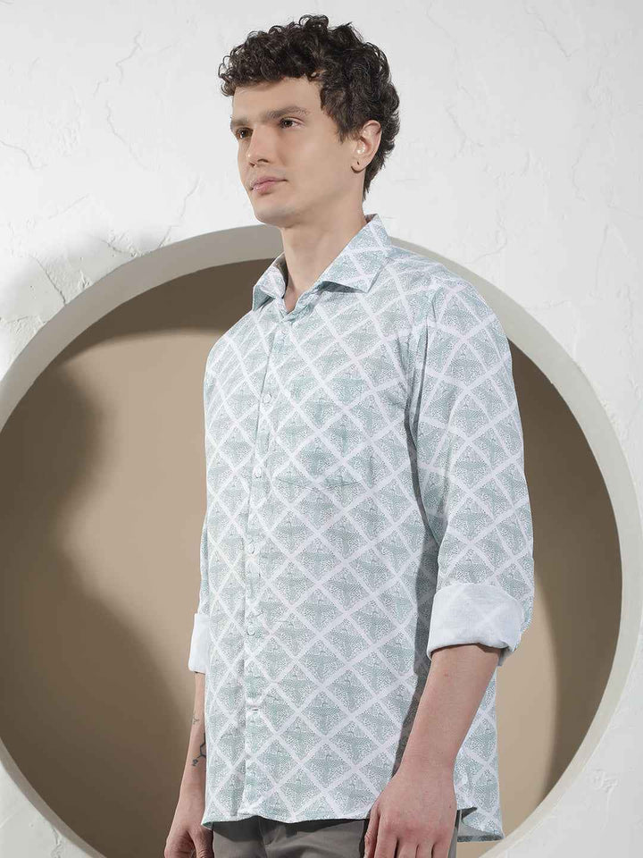 Heritage Green Printed Shirt