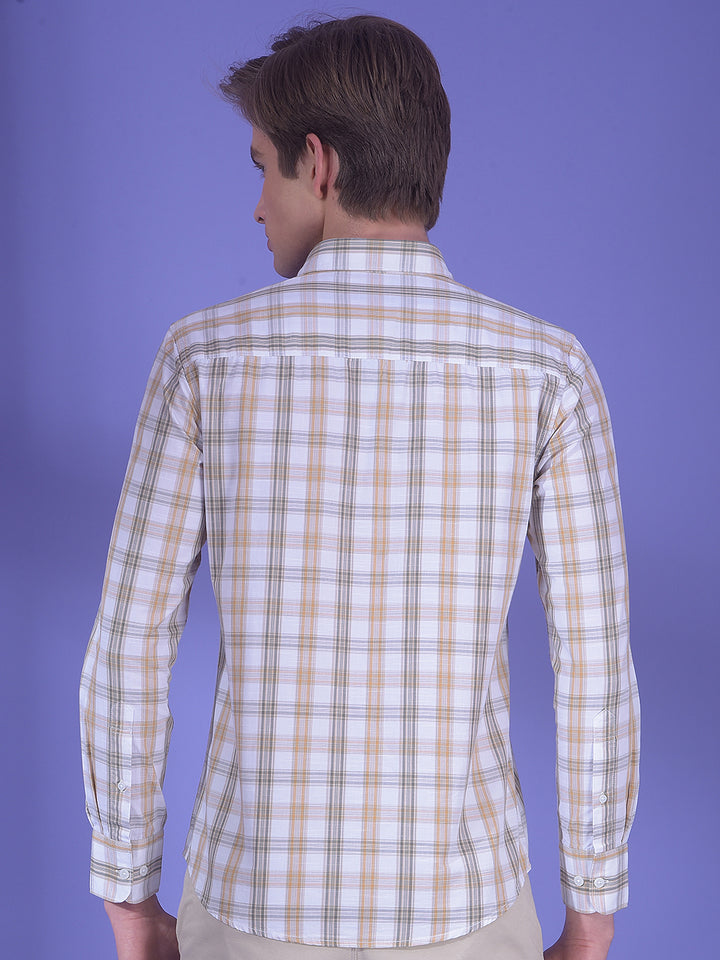 Urban Beige Checked 100% Cotton Shirt