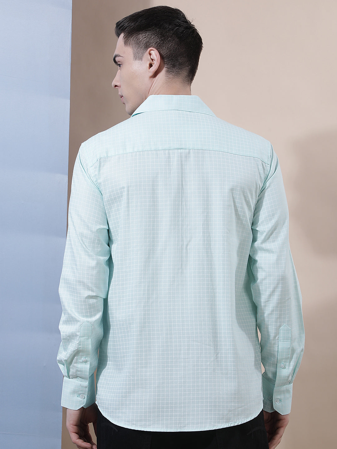 Green Micro Print Shirt