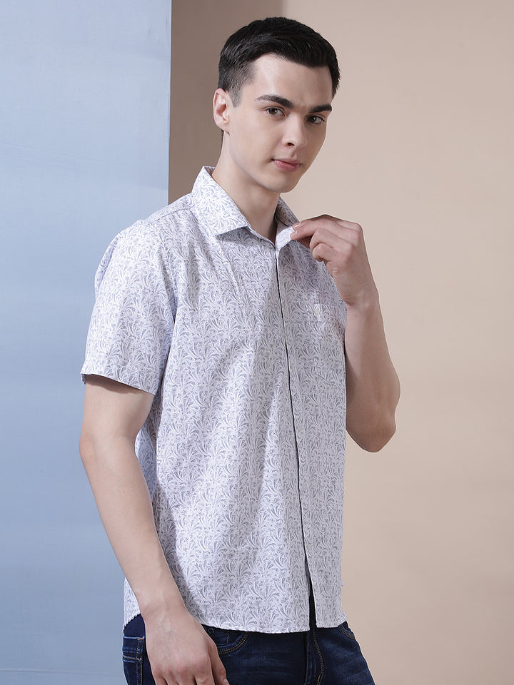Essential Heather Grey Printed Shirt