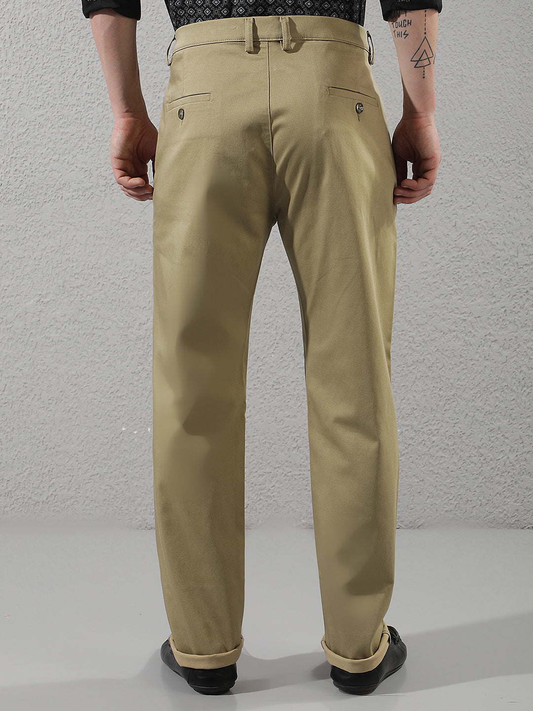 Tailored Beige Knitted Trousers