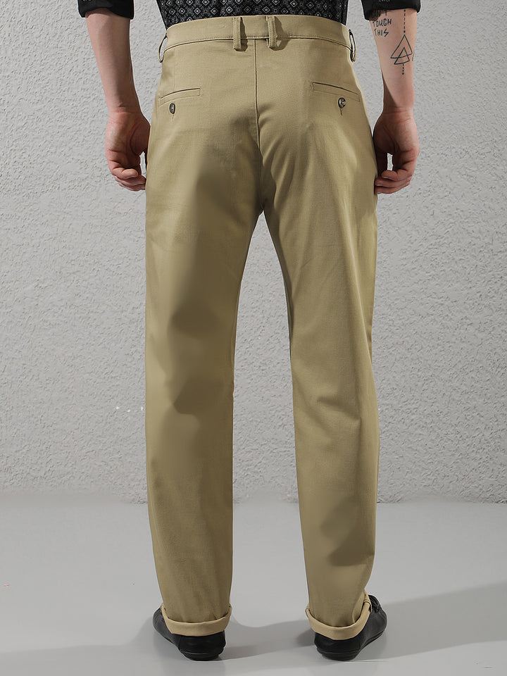 Tailored Beige Knitted Trousers
