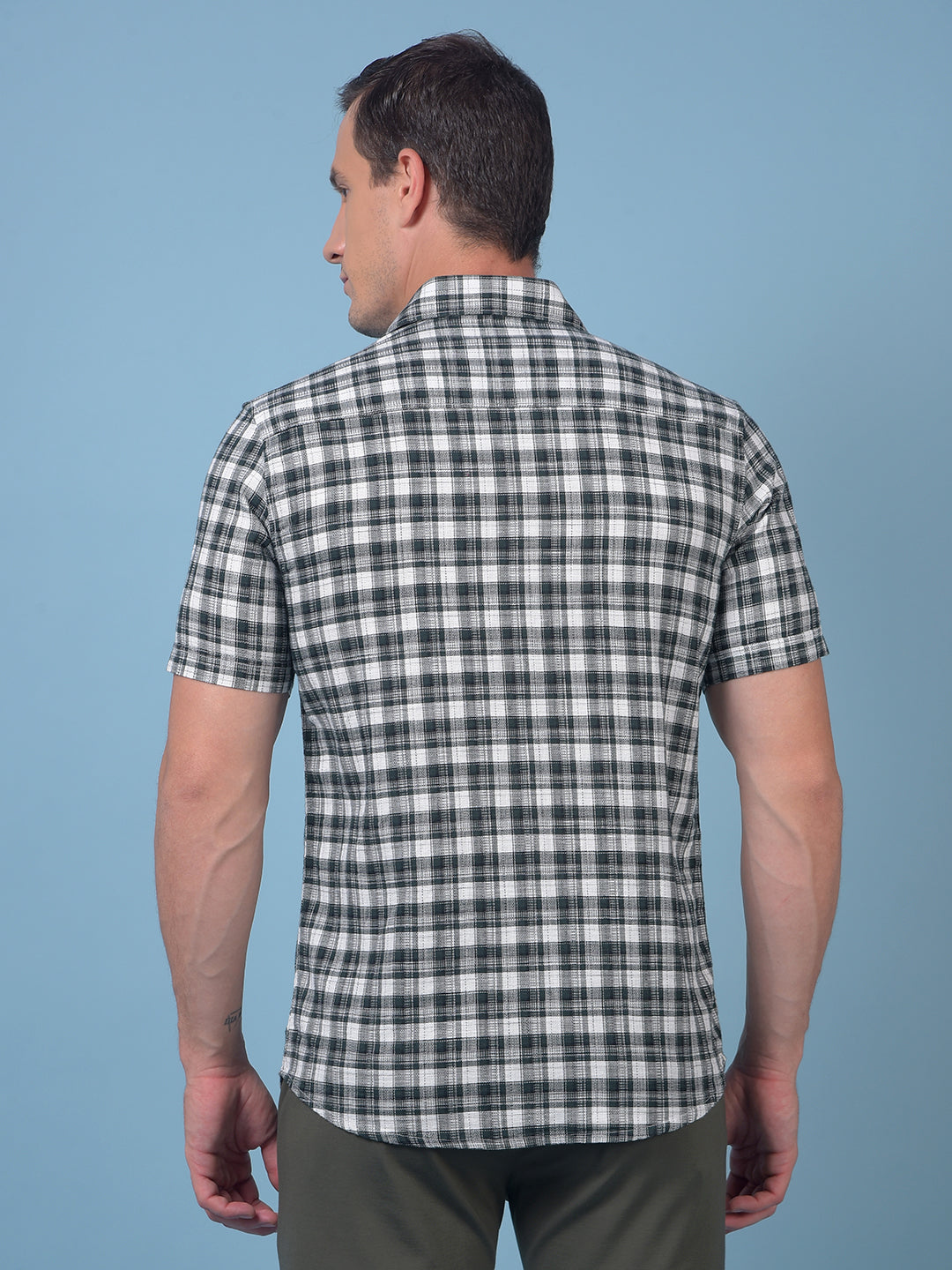 Green Checked 100% Cotton Shirt