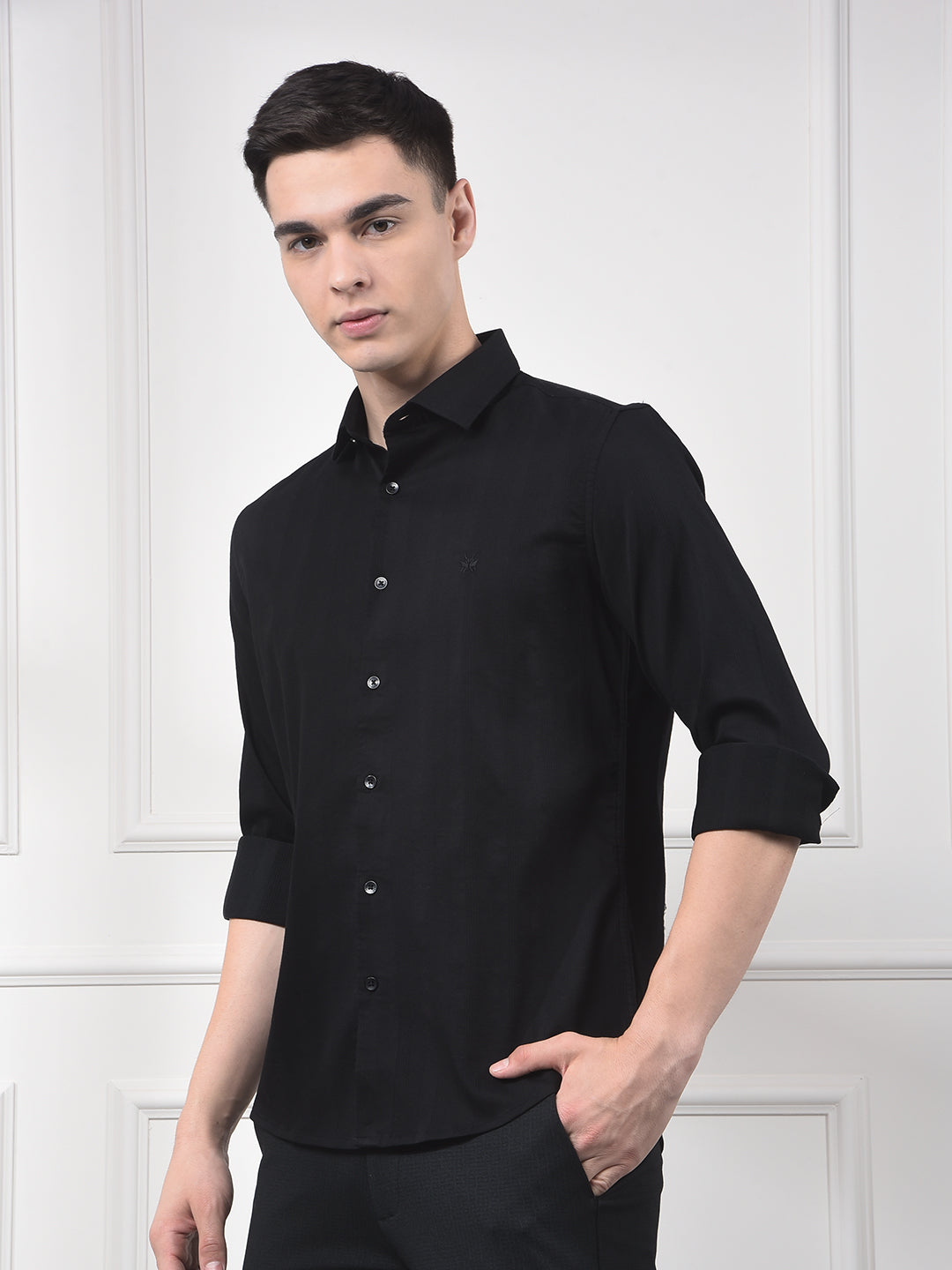 Black Vertical Stripes Shirt