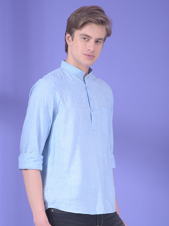Loom Celadon Blue Linen Kurta