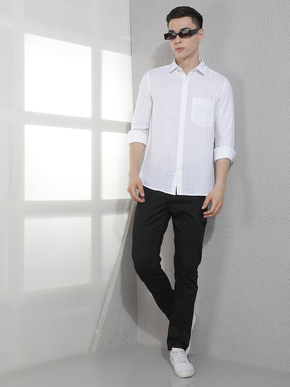 White Vertical Striped Shirt