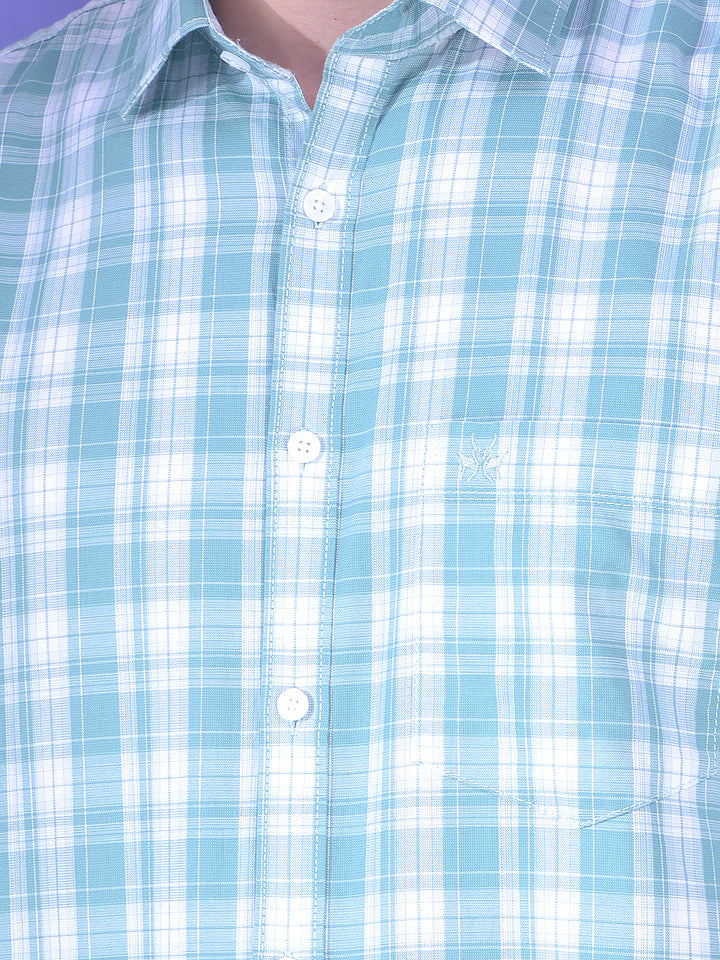 Blue Checked 100% Cotton Shirt