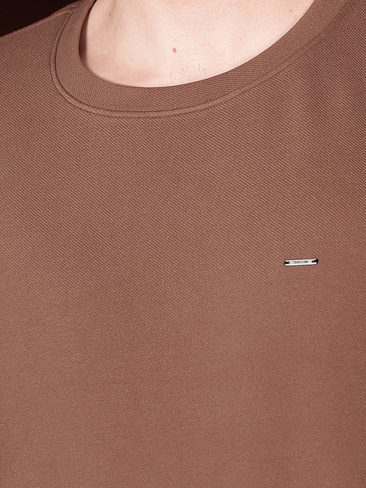 Structured Terracotta Brown Sweatshirt