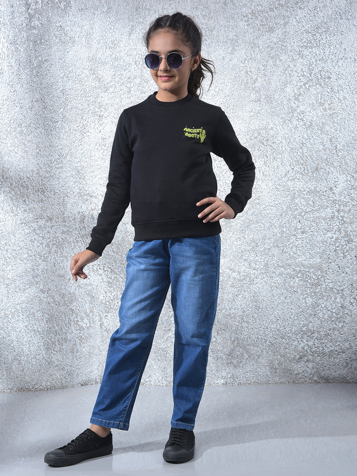 Ultra Soft Black Knitted Sweatshirt