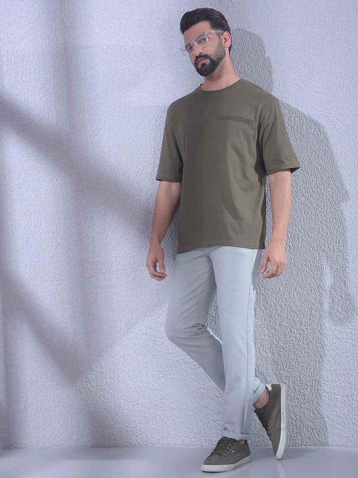 Olive 100% Cotton Oversize Brand Logo T-Shirt