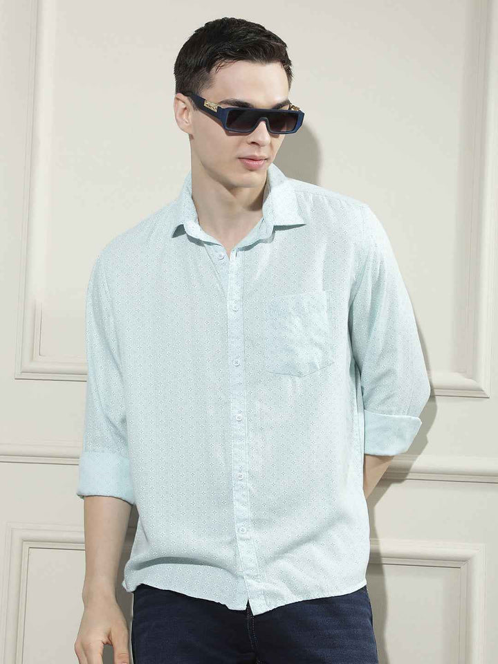 Green Floral Print Shirt