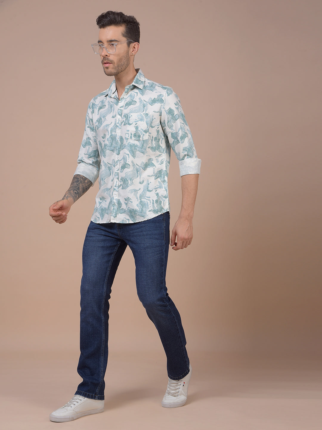 Green Printed Shirt