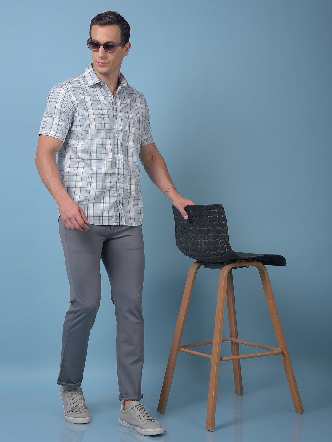 Green Checked 100% Cotton Shirt