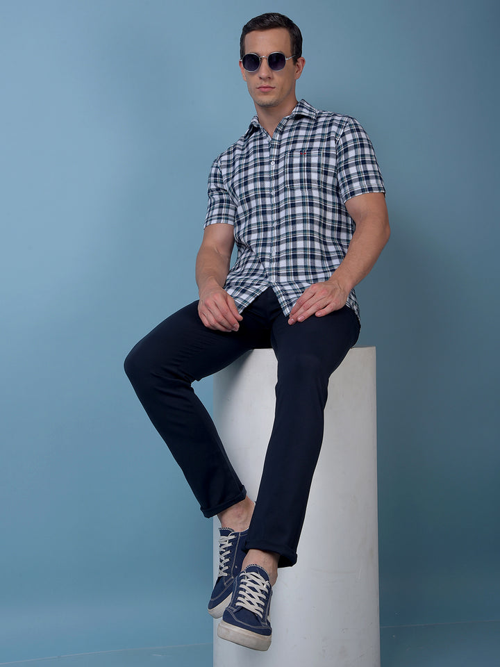 Green Checked 100% Cotton Shirt