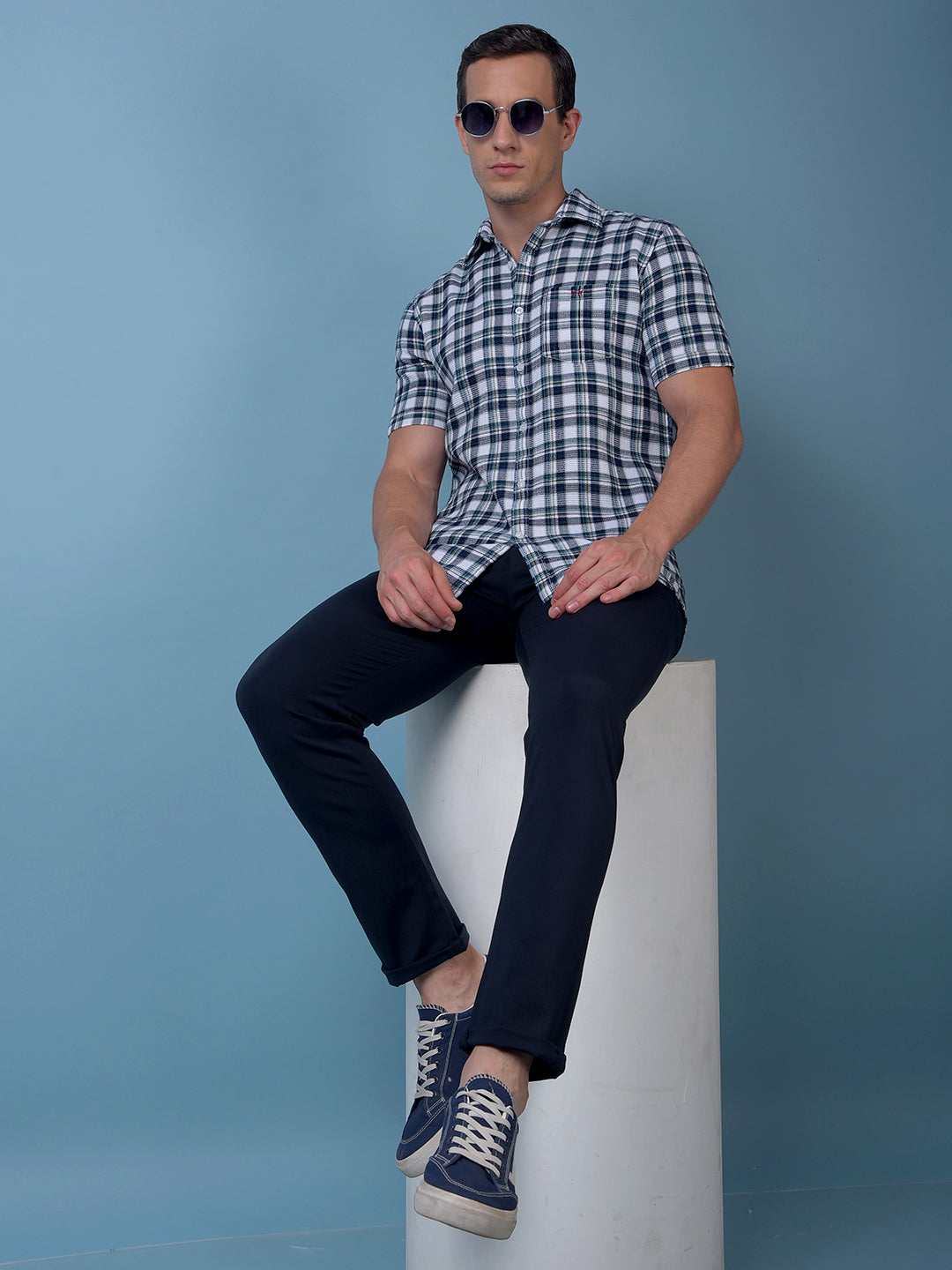 Green Checked 100% Cotton Shirt