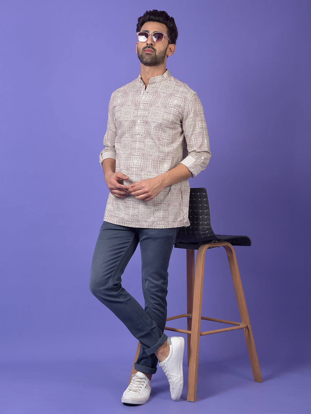 Olive Printed Kurta