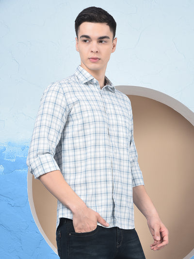 White Checked 100% Cotton Shirt