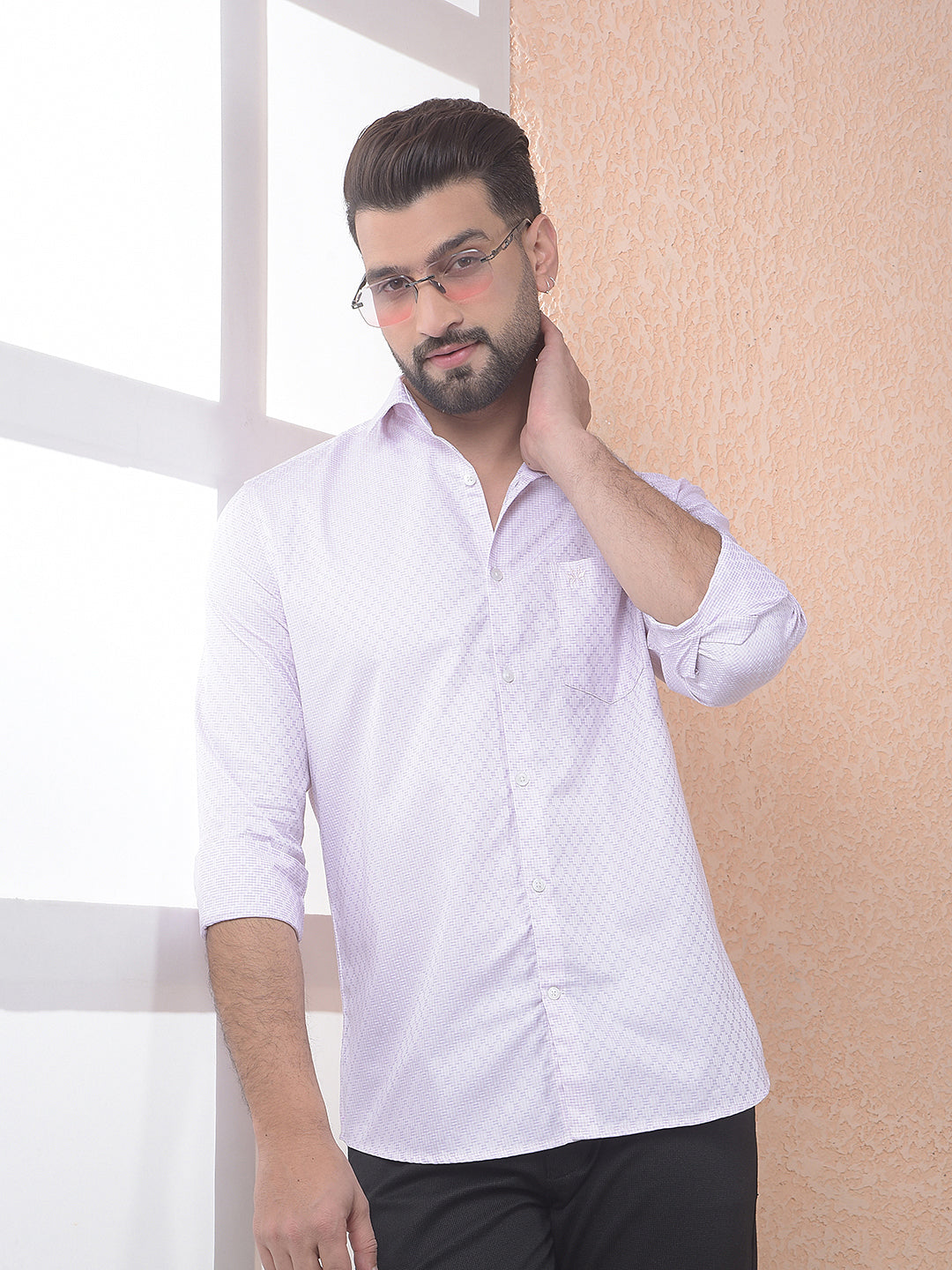 Pink Printed 100% Cotton Shirt