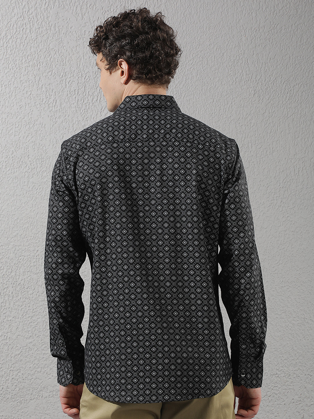 Black Geometric Print Shirt