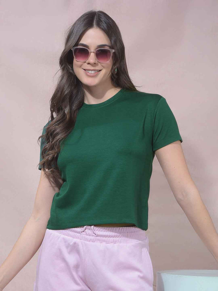 OrbitForest Green Cropped Tee