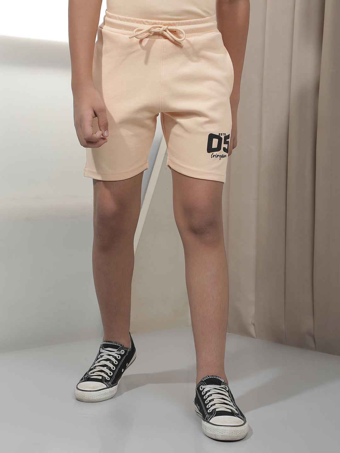 Peach Graphic Print Shorts