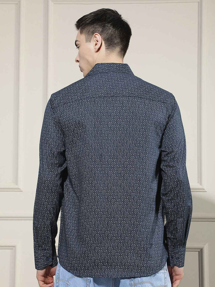 Gentle Blue Printed Shirt