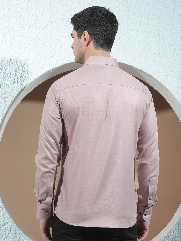 Relaxed Plum Purple Jacquard Shirt
