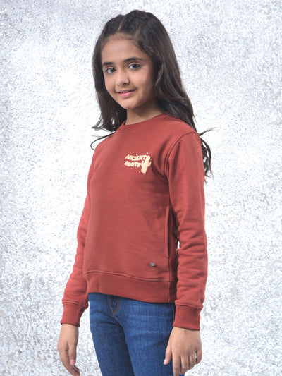 All-Day Comfort Red Knitted Sweatshirt