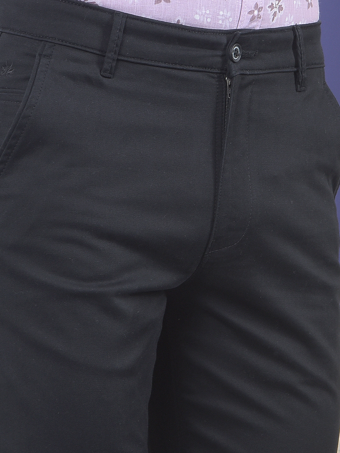 Urban Jet Black Casual Trouser