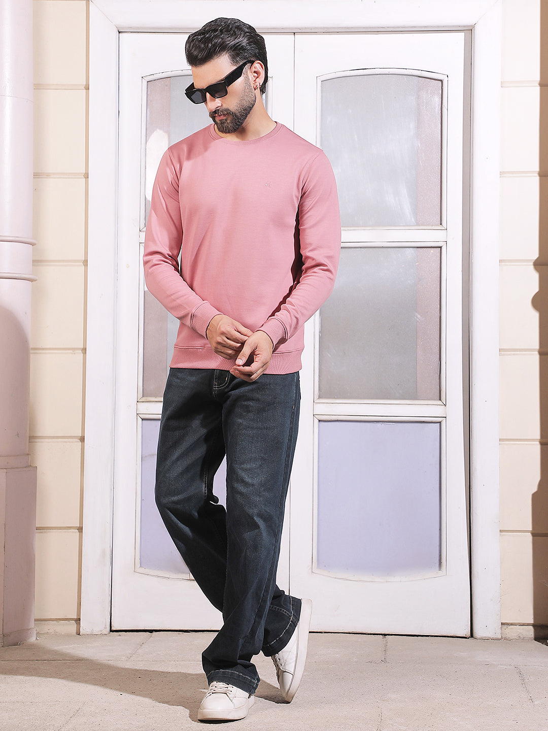 Peach Round Neck Sweatshirt