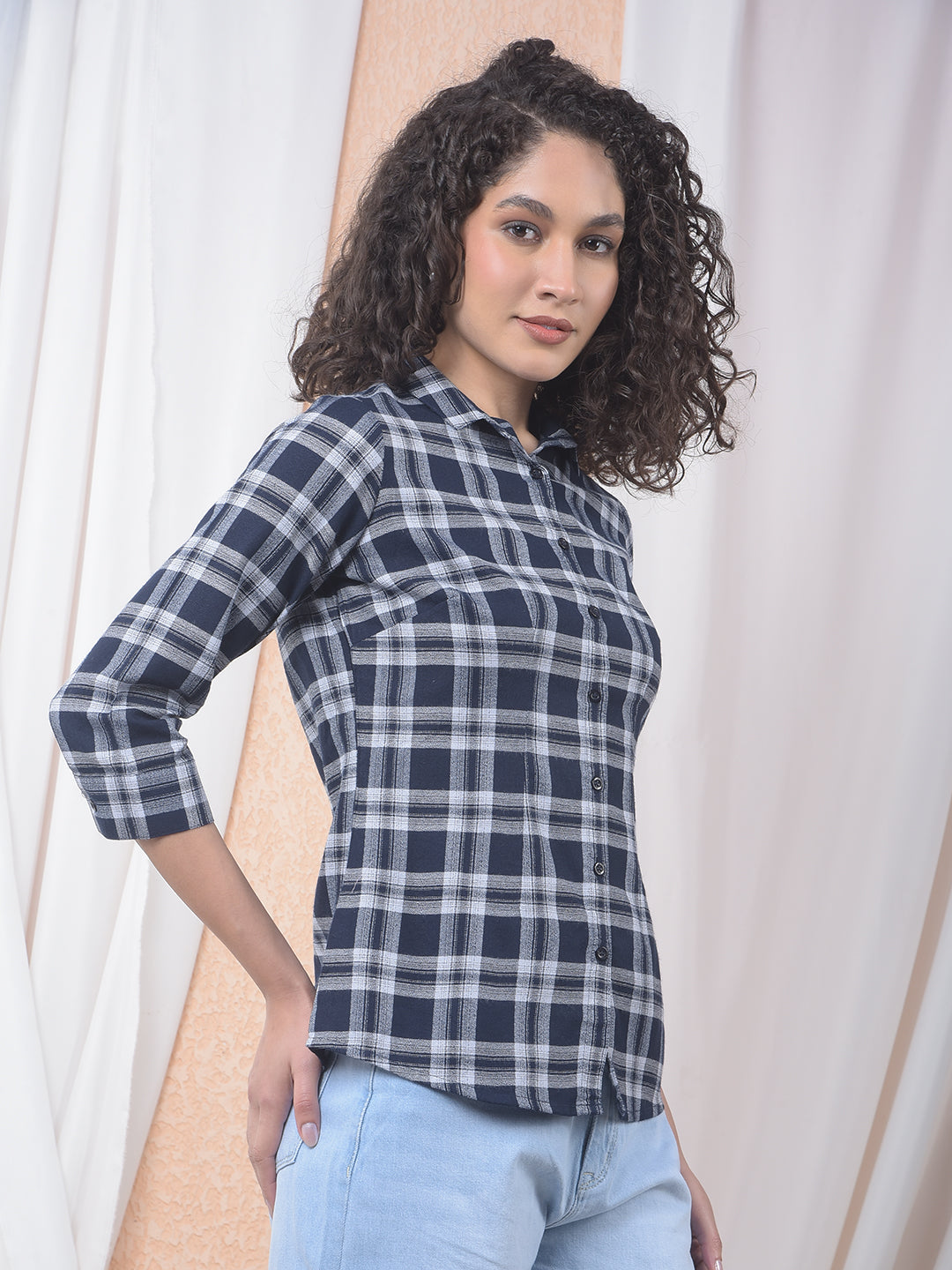 Midnight Plaid Checked Black Shirt