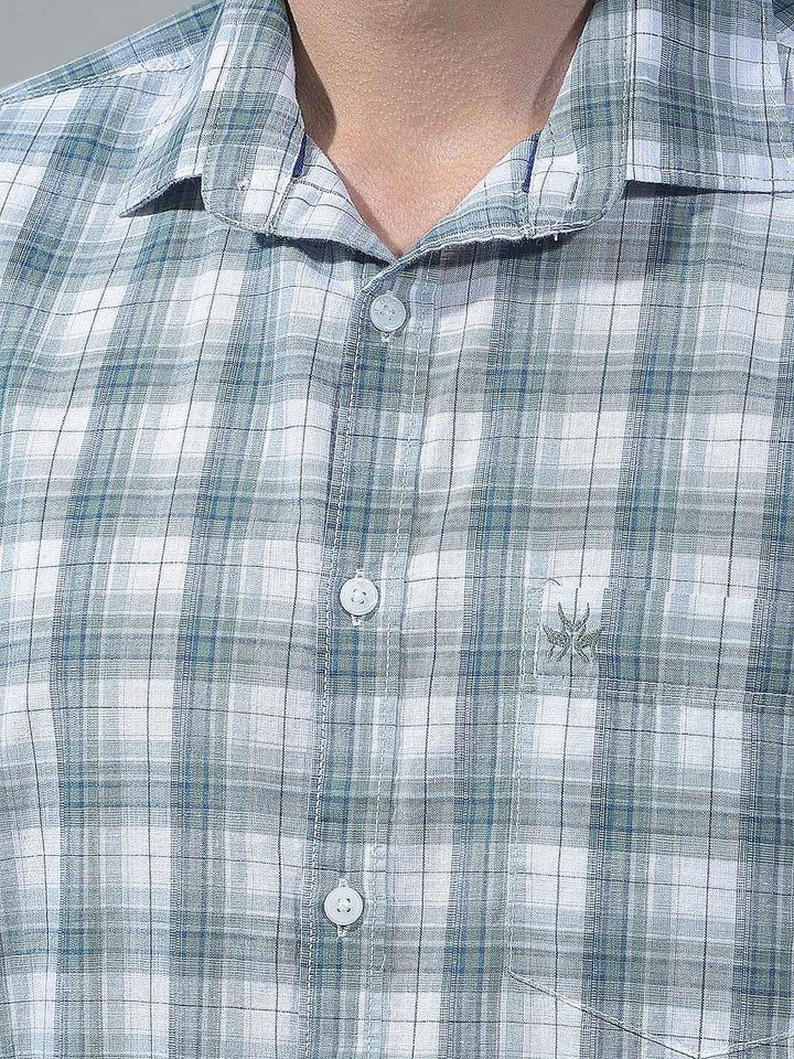 Blue Checked 100% Cotton Shirt