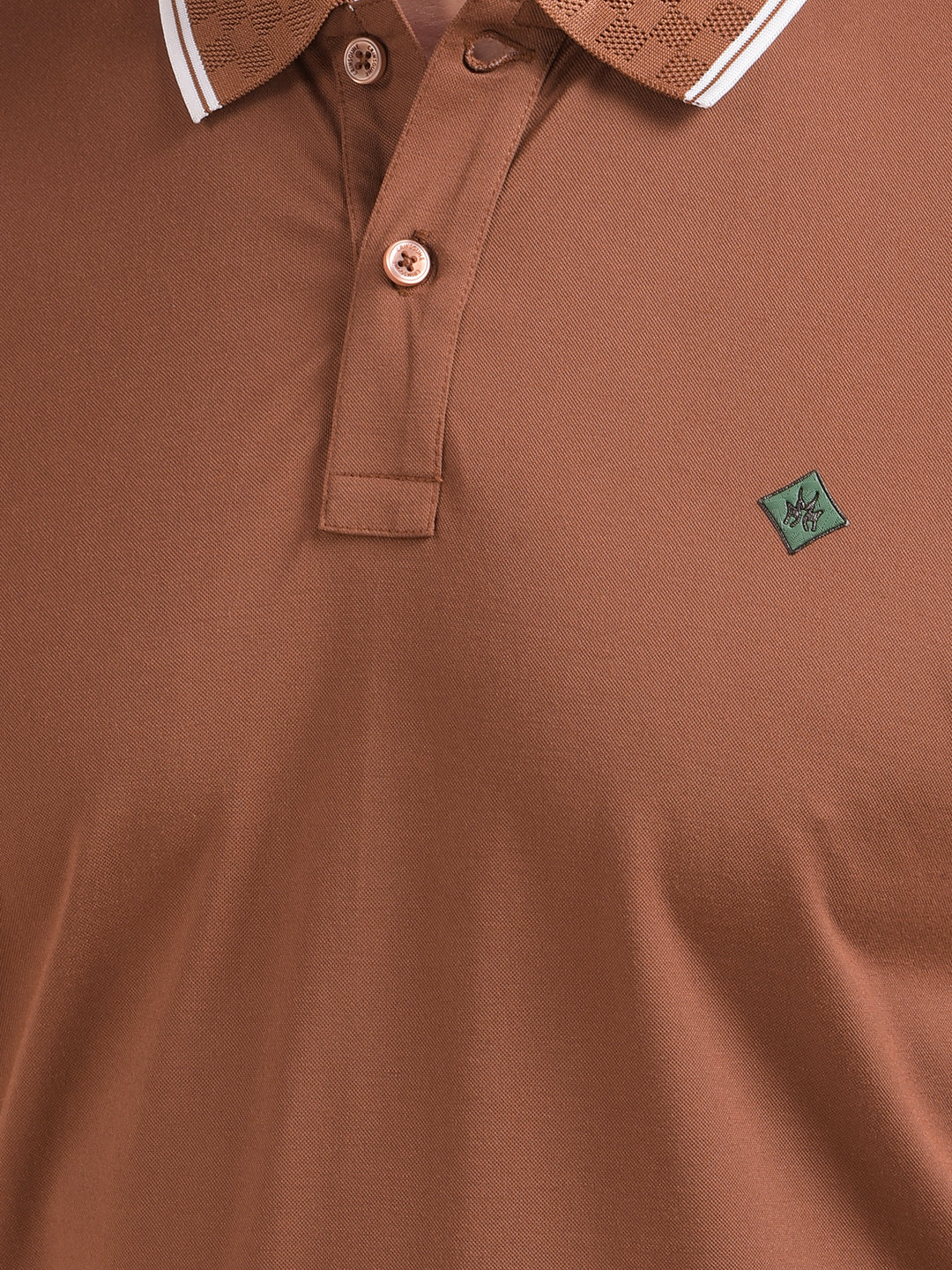 Dreamy Brown Polo Neck T-Shirt