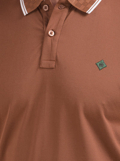 Dreamy Brown Polo Neck T-Shirt