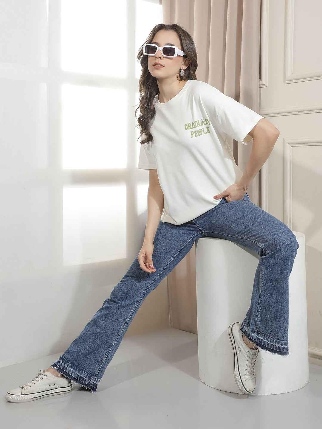 Off White Graphic Printed Oversize T-Shirt
