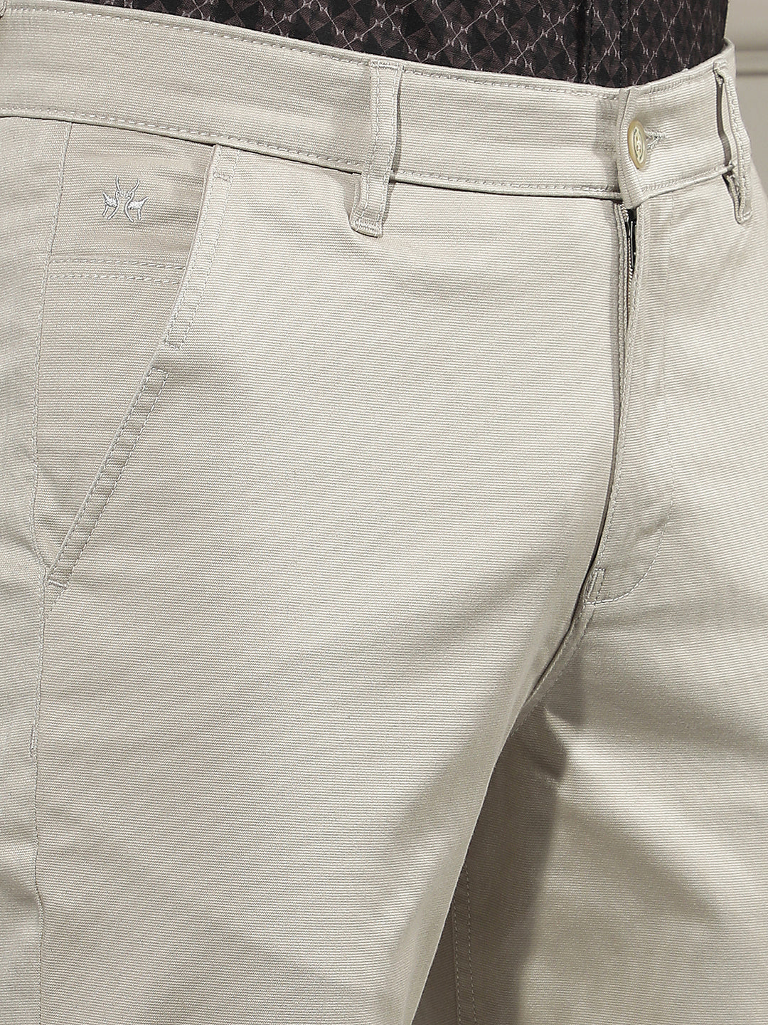 Classic Beige Dobby Trousers