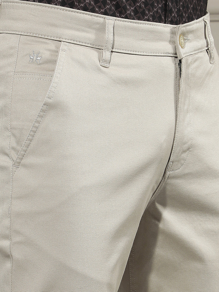 Classic Beige Dobby Trousers