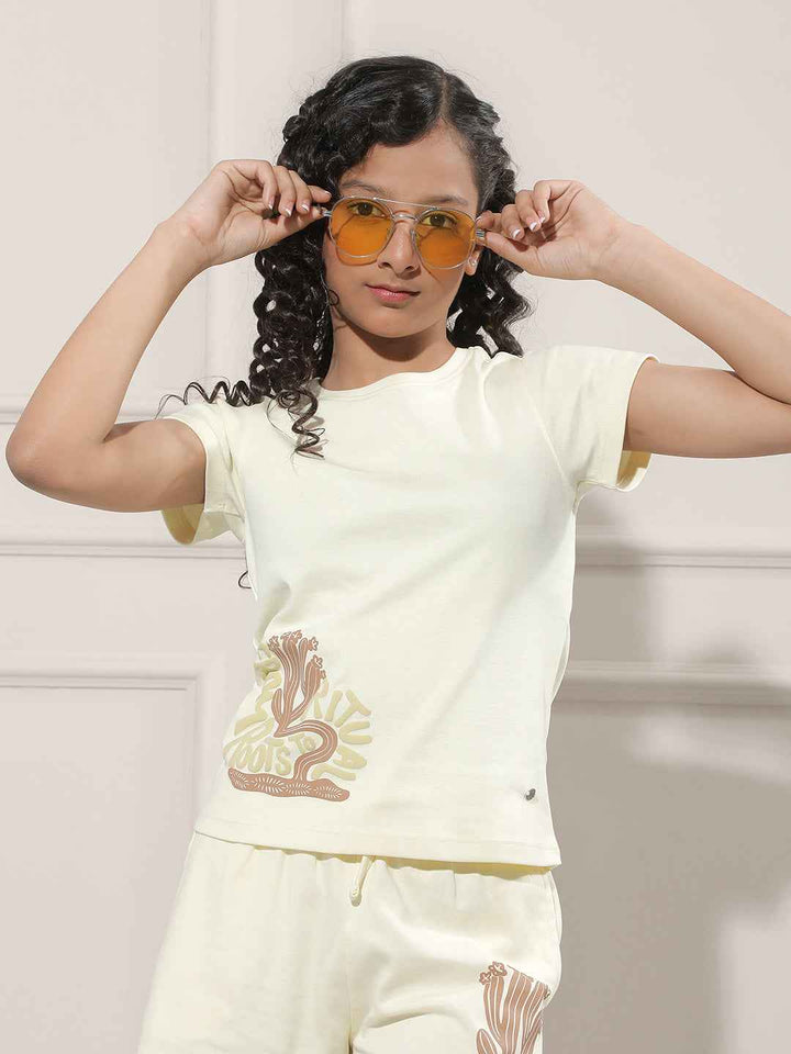 Yellow Typographic Print T-Shirt