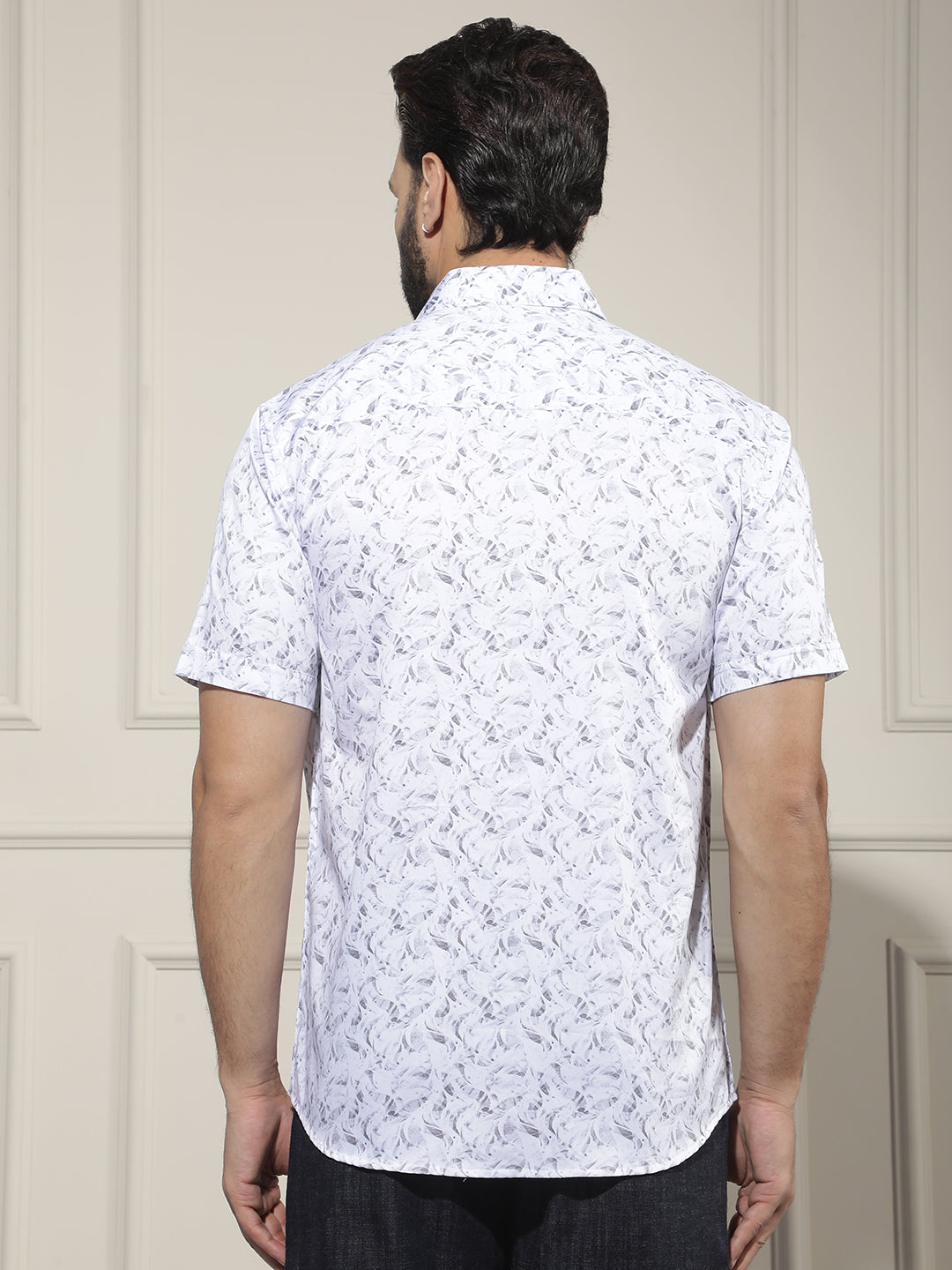 White Printed 100% Cotton Shirt