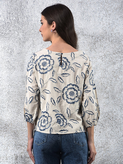 Effortless Floral Embroidered Chic Top