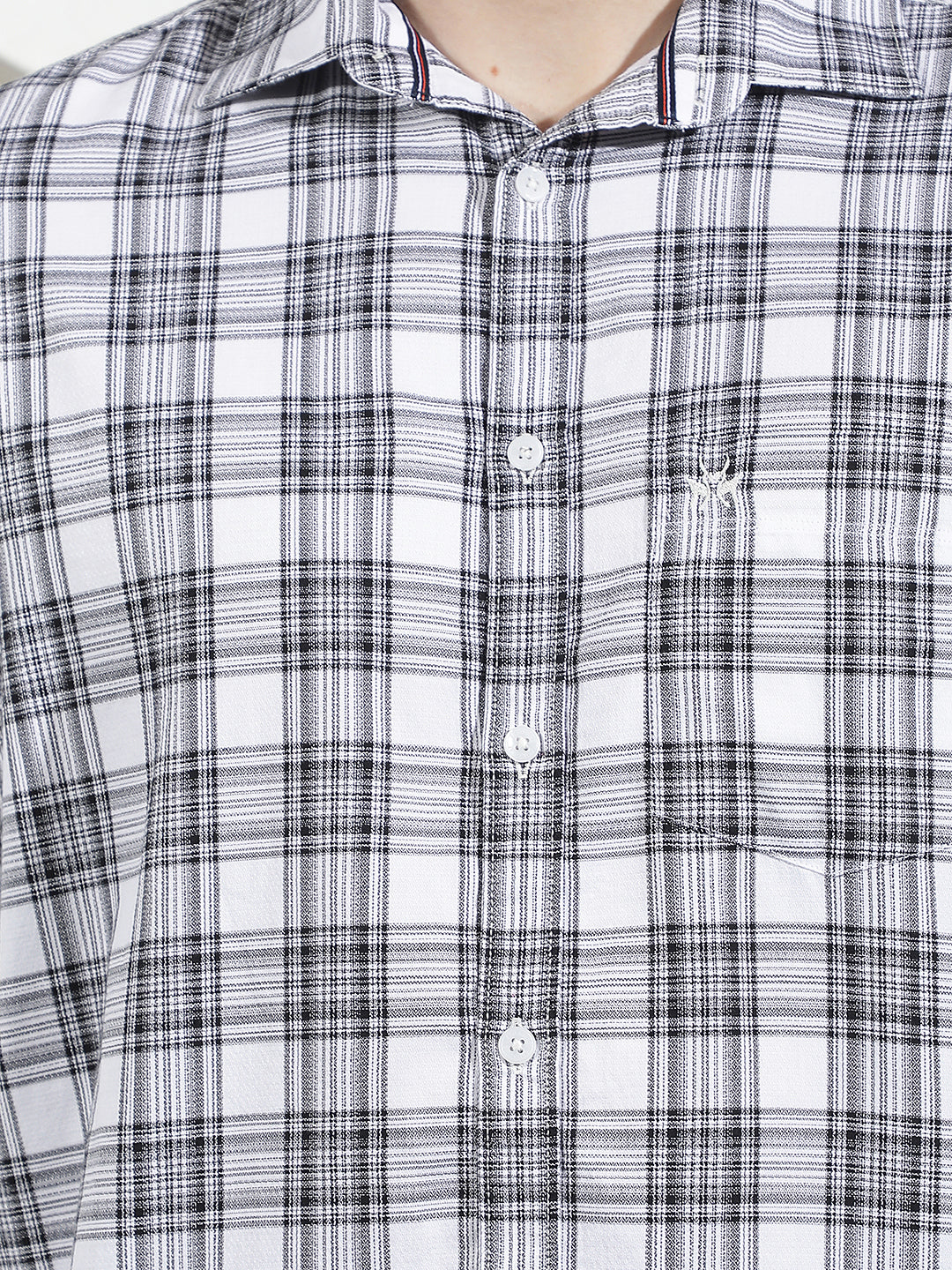 White Checked 100% Cotton Shirt
