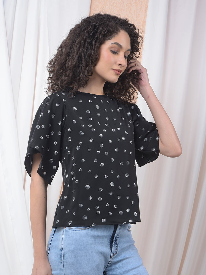 Black Polka Dot Top