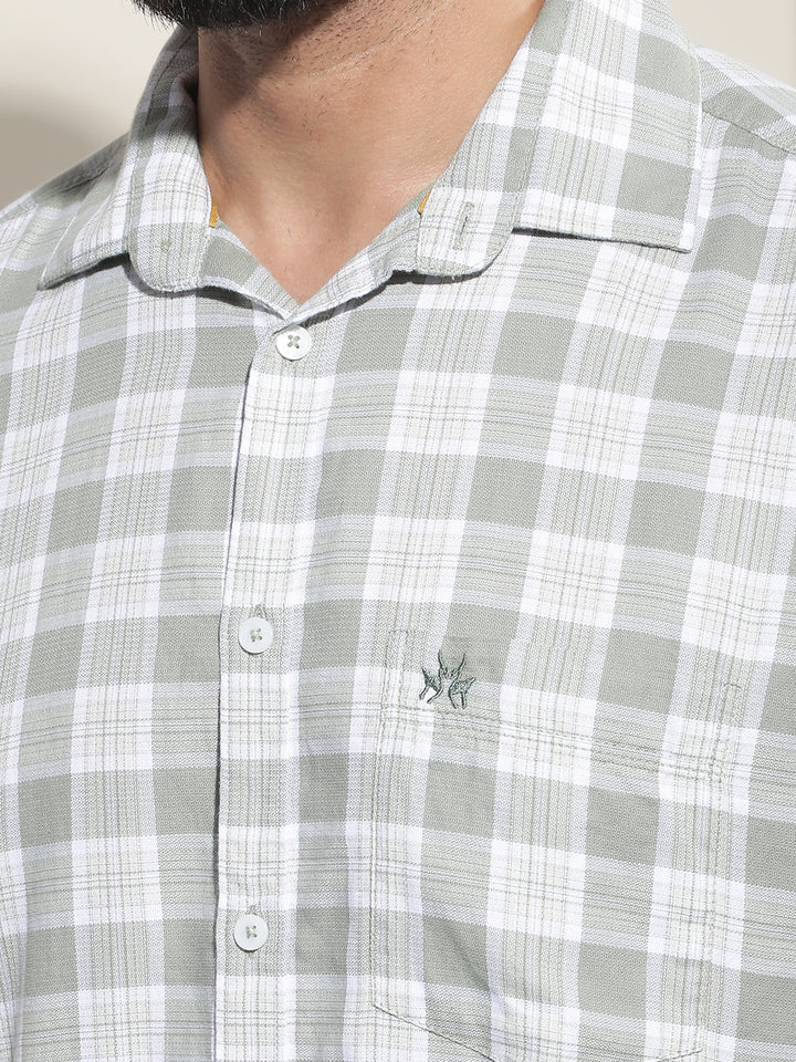 Green Checked 100% Cotton Shirt