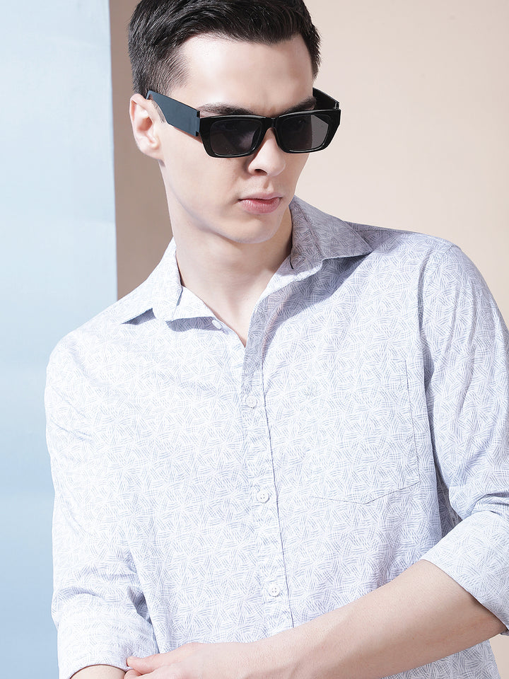 Pebble Grey Printed Shirt