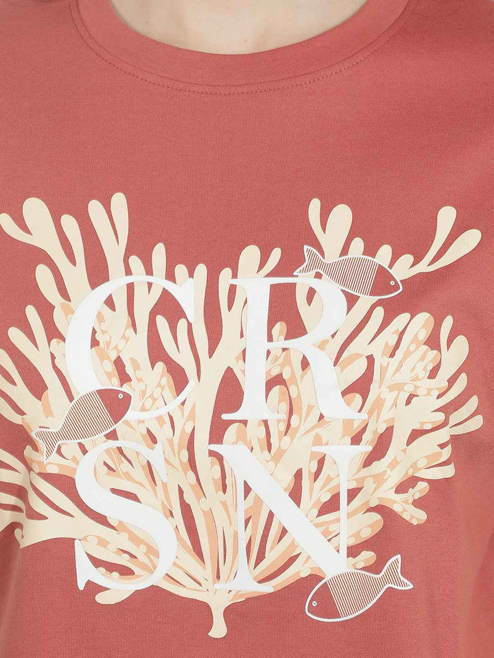 Red Graphic Printed Oversize T-Shirt