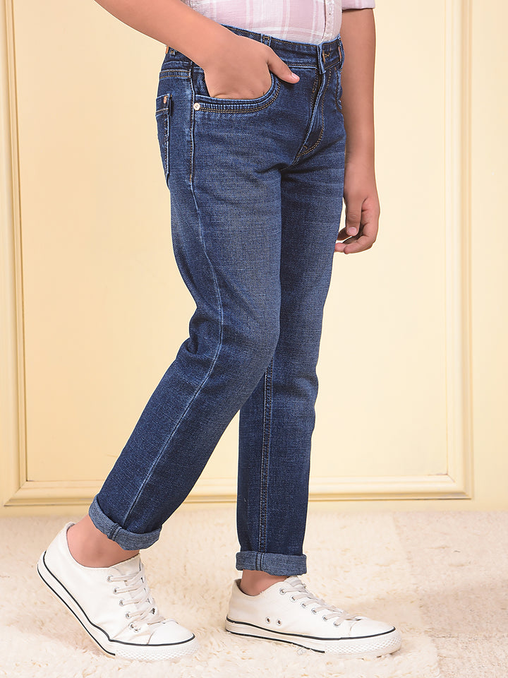 Chic Dark Wash Blue Jeans